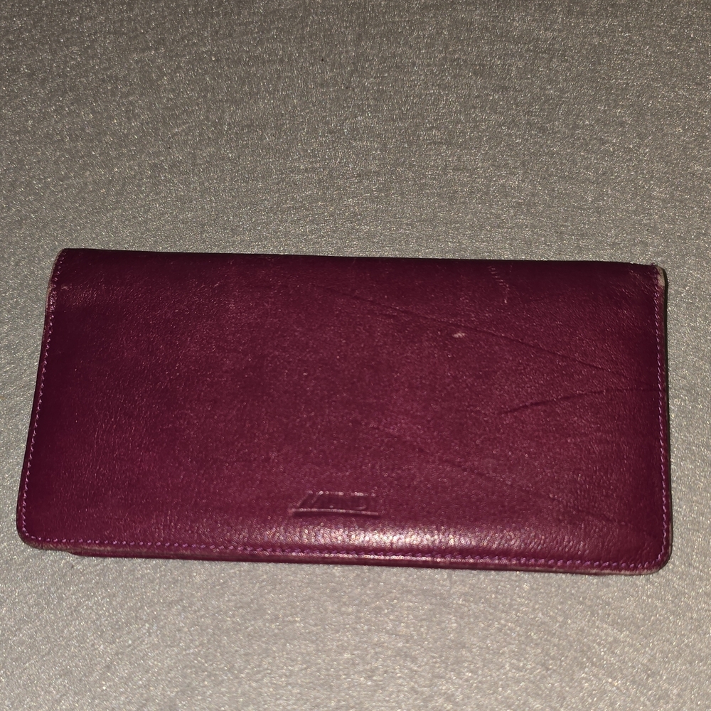 mundi Plum Leather Envelope Wallet - Picture 2 of 9